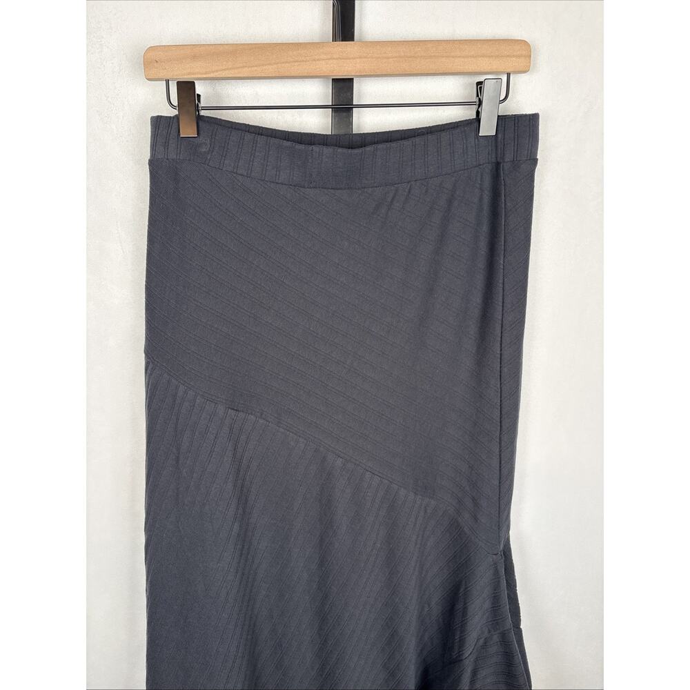 NEW Free People Beach Asymmetrical Maxi Skirt Womens Medium Black Cotton Pull On - Picture 6 of 10